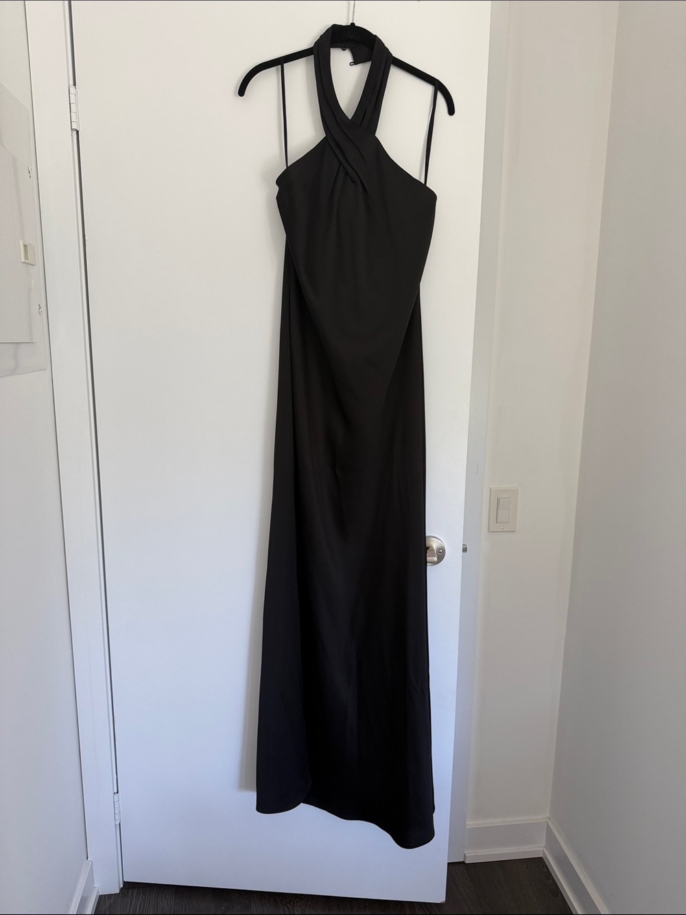 BHLDN Black Halter Maxi Dress with Twist Neckline